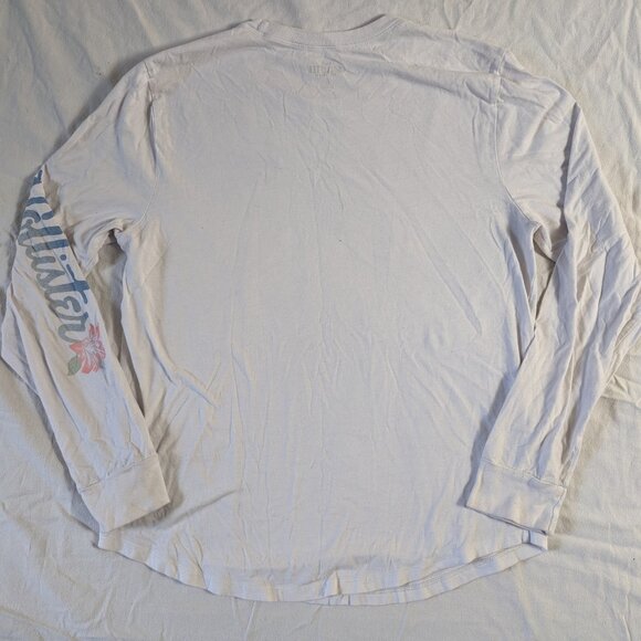 HOLLISTER CALIFORNIA WOMEN'S LONG SLEEVE PULL OVER SHIRT WHITE SIZE SMALL FLOWER - Picture 13 of 15